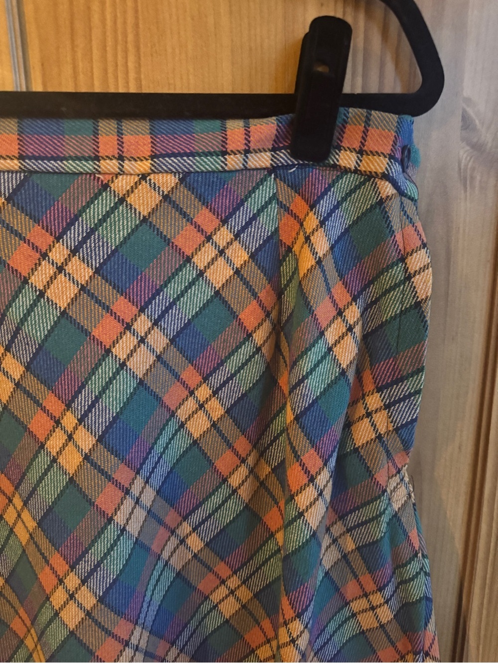 Vintage High Waist Wool Blend
Plaid A-Line Maxi Skirt